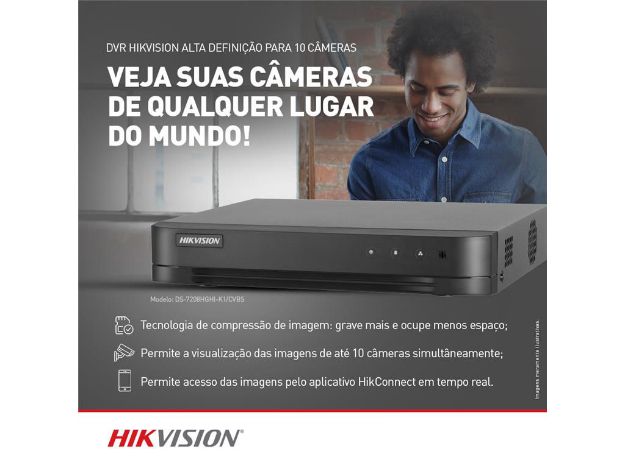 imagem de Dvr Hd Hikvision Ds-7208hghi-K1/Cvbs To 1tb (Gravador,Reprodutor,Editor de Imagem e Som Por Meio Disco Magnetico)