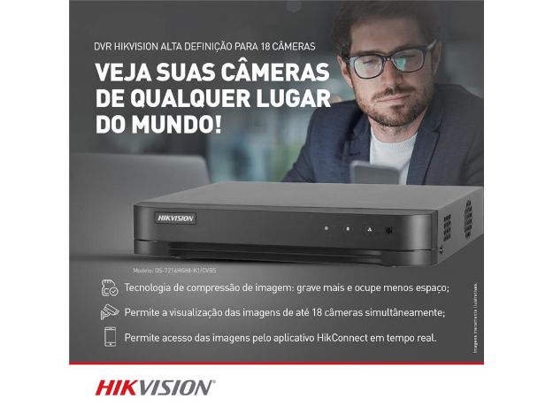 imagem de Dvr Hd Hikvision Ds-7216hghi-K1/Cvbs (Gravador,Reprodutor,Editor de Som,Imagem e Video Por Meio de Disco Magnetico)