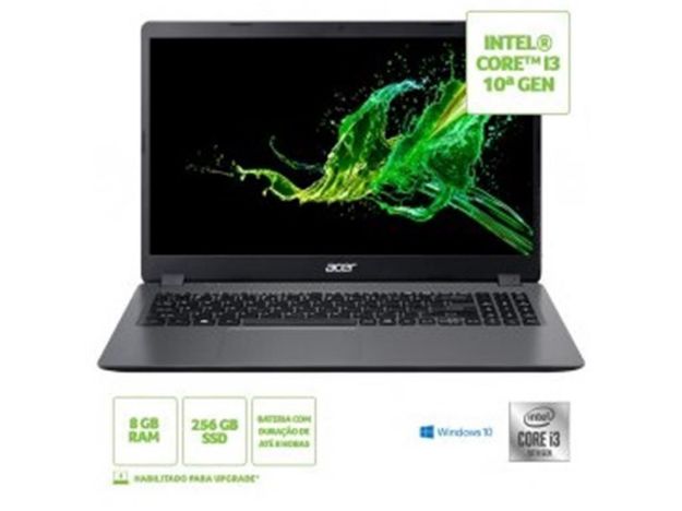 imagem de Notebook Acer A315-56-311j Intel Core I3 8gb - 256gb Ssd 15,6” Full Hd Led Windows 10 - Nx.Hv1al.00j