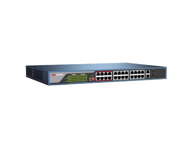 imagem de Switch Poe Hikvision Ds-3e0326p-E/M 24 Portas + 02 Uplink (Poe 250 Metros)