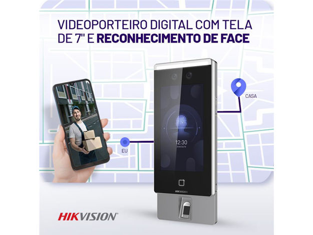 imagem de Controle de Acesso Facial c/ Video Porteiro Hikvision Ds-K1t671mf-L 10.000 Faces