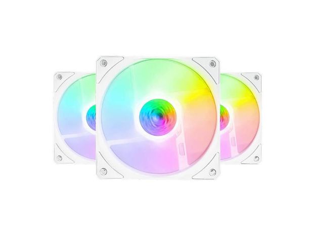 imagem de Kit Cooler P/ Gabinete Cooler Master Sickleflow 120 Argb White Edition 3 In 1, com Controle Argb - Mfx-B2dw-183pa-R1