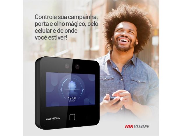 imagem de Controle de Acesso Facial c/ Video Porteiro Hikvision Ds-K1t343mwx 1.500 Faces Wifi Mifare 13,56mhz