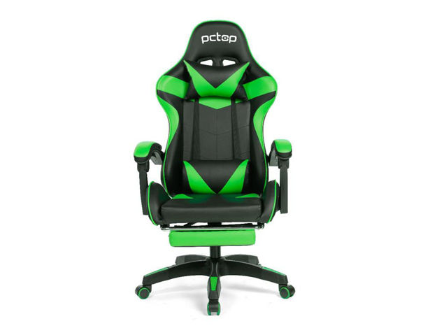 imagem de Cadeira Gamer Pctop Racer Verde c/ Descanso de Pe - Se1006e