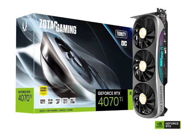imagem de Placa de Video Zotac Geforce Rtx 4070 Ti Trinity Oc Gaming Geforce 12gb Gddr6x Dlss 3 Ray Tracing - Zt-D40710j-10p