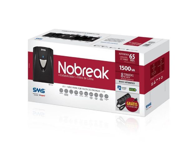 imagem de Nobreak Sms Net4+ 1500va Bivolt/115v 5 Tomadas c/ Conexao P/ Bateria Externa - 27296