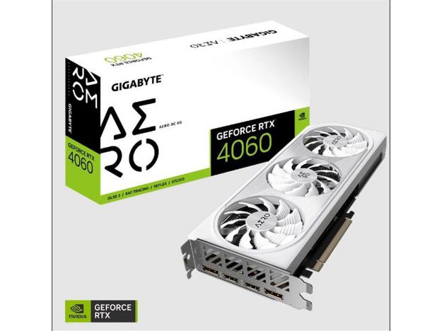 imagem de Placa de Video Gigabyte Geforce Rtx 4060 Aero Oc 8gb Gddr6 128 Bit - Gv-N4060aero Oc-8gd