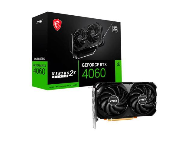 imagem de Placa de Video Msi Geforce Rtx 4060 Ventus 2x Preto 8gb Oc Gddr6 128 Bits - 912-V516-012
