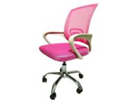 imagem de Cadeira de Escritorio Pctop Home Office Fit Branca e Rosa - 1001