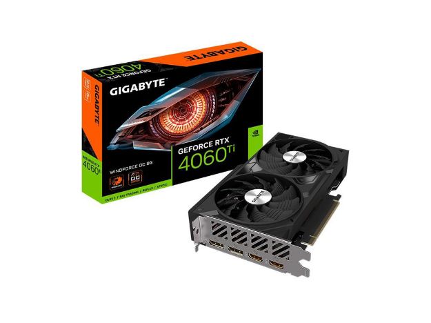 imagem de Placa de Video Gigabyte Geforce Rtx 4060 Ti Windforce Oc 8gb Gddr6 128 Bits - Gv-N406twf2oc-8gd