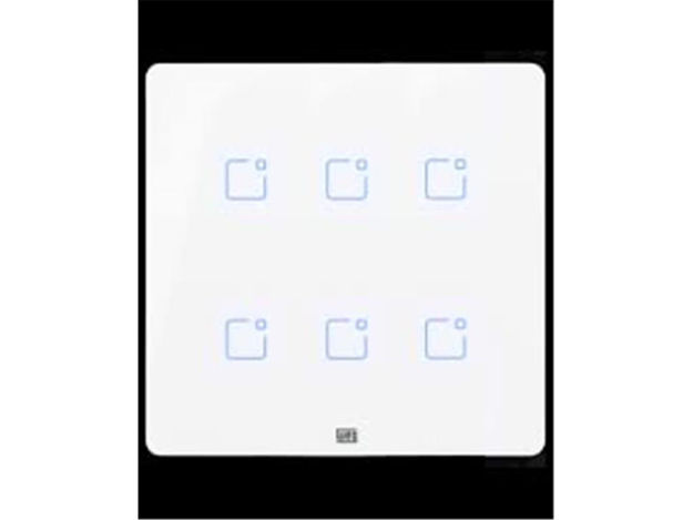 imagem de Interruptor Touch Inteligente 6 Botoes Wi-Fi 10a + Rf com Placa 4x4 Weg Home Branco