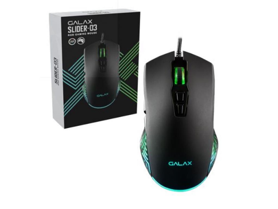 imagem de Mouse Gamer Galax Slider-03 com Fio Usb 7200 Dpi Preto - Mgs03ux97rg2b0
