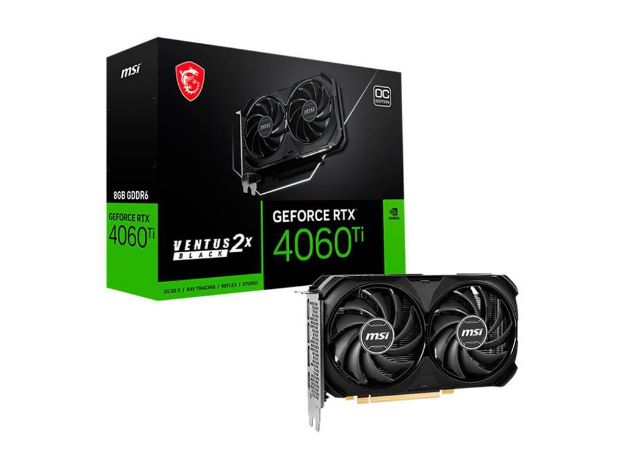 imagem de Placa de Video Msi Geforce Rtx 4060 Ti Ventus 2x Black 8g Oc Gddr6 128 Bits - 912-V515-024