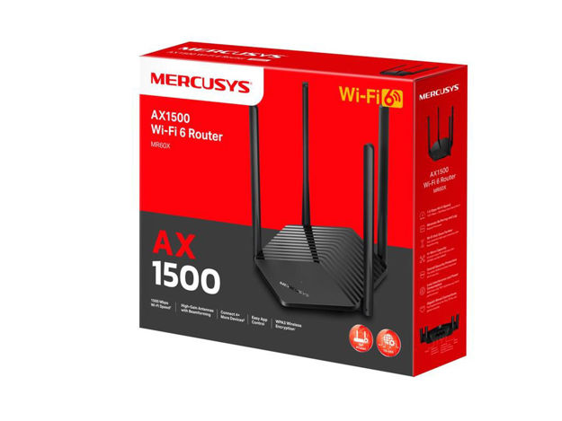 imagem de Roteador Mercusys Mr60x Wireless Dual Band Gigabit Ax1500 - Mcs0036