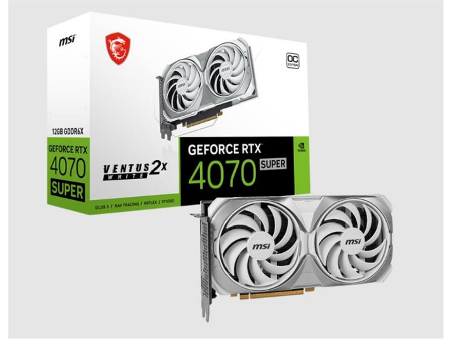 imagem de Placa de Video Msi Geforce Rtx 4070 Super 12gb Ventus 2x White Oc Gddr6x 192 Bits - 912-V513-642