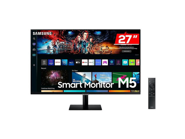 imagem de Monitor Samsung 27" Smart Led/Va M5 Full Hd 60hz 4ms Multimidia Hdmi Usb Bluetooth Wifi Vesa - Ls27bm500elxzd