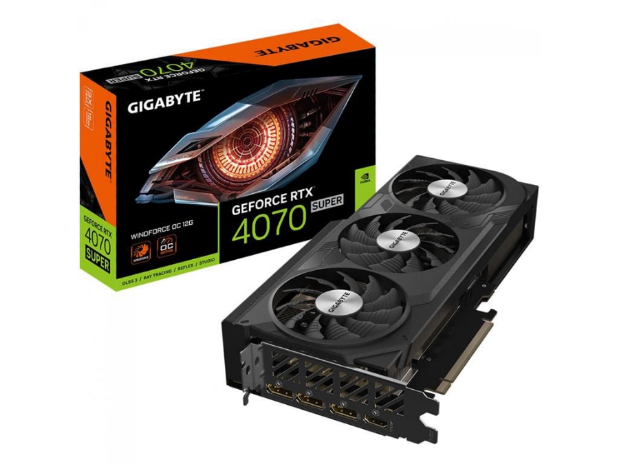 imagem de Placa de Video Gigabyte Geforce Rtx 4070 Super Windforce Oc 12gb Gddr6x 192 Bits - Gv-N407swf3oc-12gd