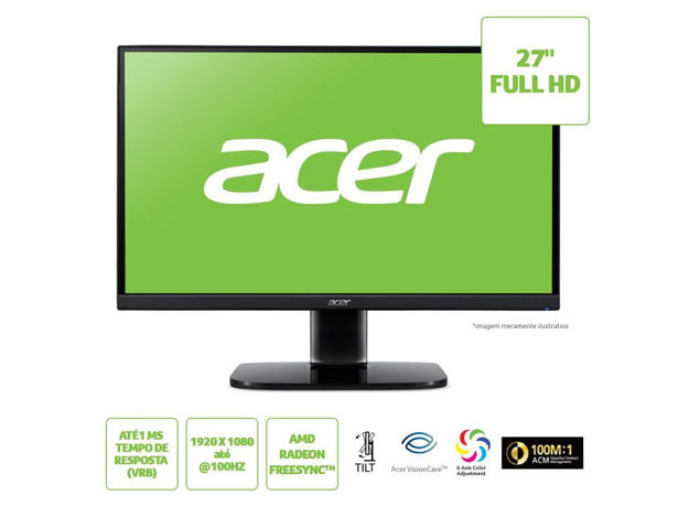 imagem de Monitor Acer 27" Ka272 Ebi Led/Ips Full Hd 100hz 1ms Hdmi Vga Freesync Vesa Zero Frame - Um.Hx2aa.E06