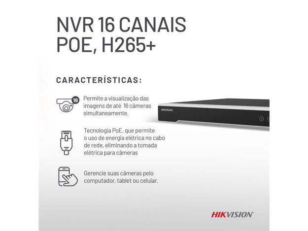 imagem de Nvr 16 Canais com Poe Hikvision Ds-7616ni-Q2/16p(C) Poe