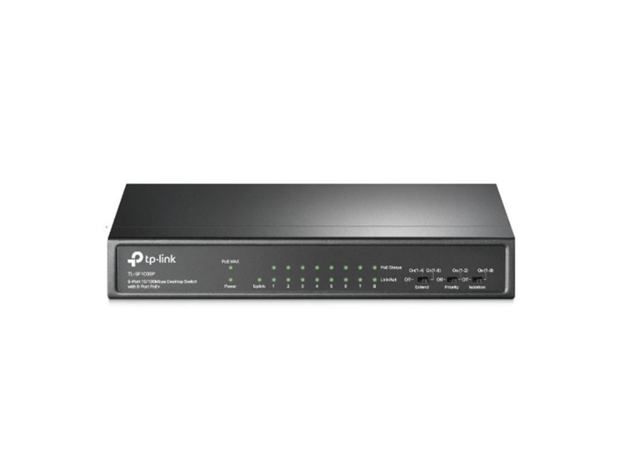 imagem de Switch de Mesa Tp-Link Tl-Sf1009p(Un) Fast Ethernet 9 Portas (8 Portas Poe+ ) 10/100mbps - Tpn0245