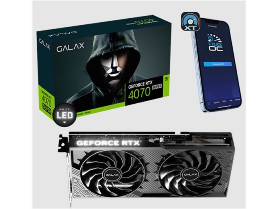 imagem de Placa de Video Galax Geforce Rtx 4070 Super 1-Click Oc 2x V2 12gb Gddr6x 192bits - 47som7mdabcd