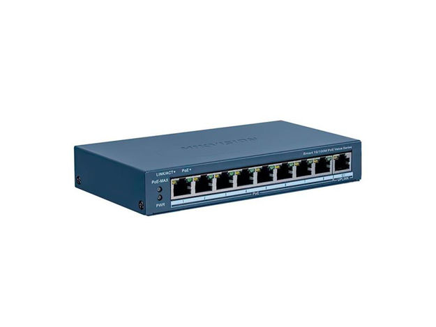 imagem de Switch Hikvision Gerenciavel (Via App Hik-Connect) Metalico Ds-3e1309p-Ei/M 08 Portas Poe 10/100mbps + 01 Giga Rj45