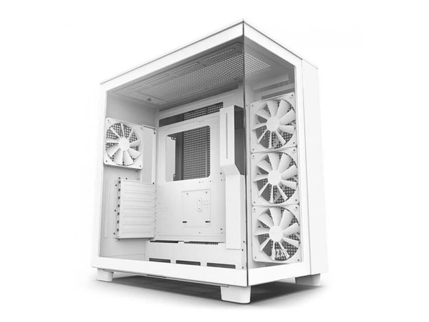 imagem de Gabinete Gamer Nzxt H9 Flow Branco Lateral em Vidro Temperado Mini-Itx/Micro-Atx/Atx com 4 Fans - Cm-H91fw-01