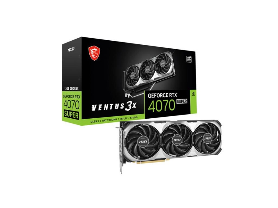 imagem de Placa de Video Msi Geforce Rtx 4070 Super 12g Ventus 3x Oc Gddr6x 192 Bits - 912-V513-827