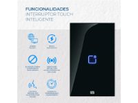 imagem de Interruptor Touch Inteligente 1 Botao Wi-Fi 10a + Rf com Placa 4x2 Weg Home Branco