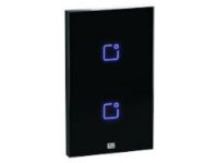 imagem de Interruptor Touch Inteligente 2 Botoes Wi-Fi 10a + Rf com Placa 4x2 Weg Home Pret.