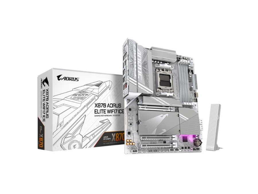 imagem de Placa Mae Gigabyte Aorus Amd (Am5) Ddr5 Atx - X870 A Elite Wf7 Ice 1.1