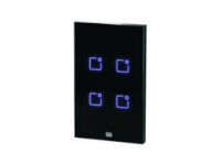 imagem de Interruptor Touch Inteligente 4 Botoes Wi-Fi 10a + Rf com Placa 4x2 Weg Home Preto.
