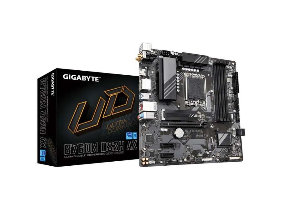 imagem de Placa Mae Gigabyte Intel (Lga1700) Ddr5 Micro Atx - B760m Ds3h Ax 1.2