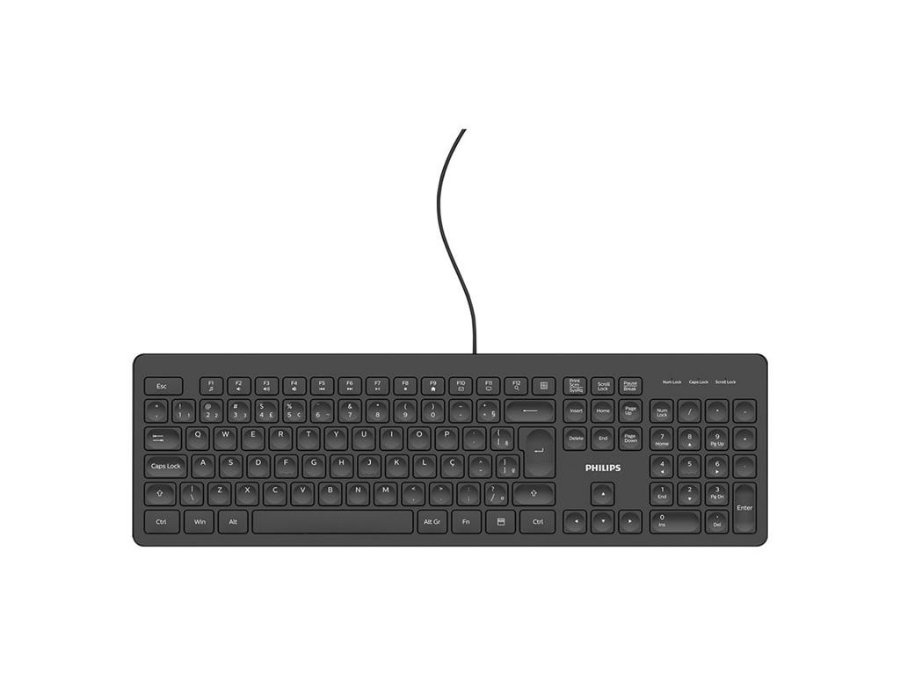 imagem de Teclado com Fio Philips Abnt2 Spk6208b - Spk6208b/Fg