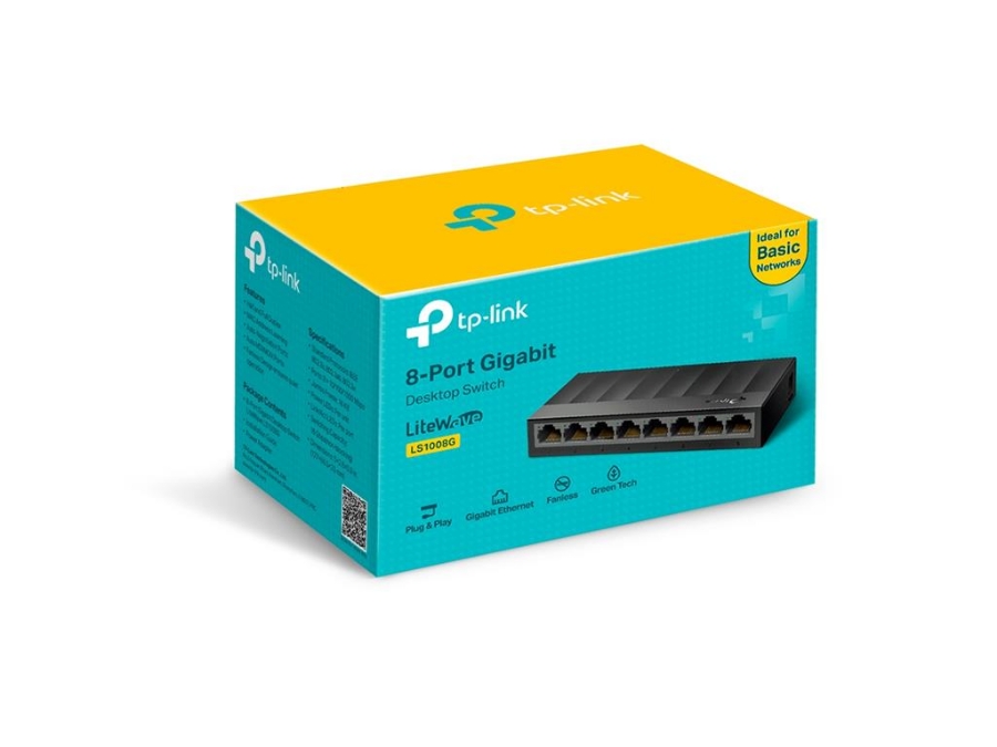 imagem de Switch de Mesa Tp-Link Ls1008g 8 Portas Gigabit 10/100/1000mbps - Tpn0216