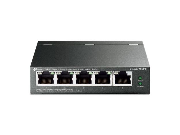 imagem de Switch Gigabit Easy Smart de Mesa de 5 Portas com 4 Portas Poe+tl-Sg105pe - Tpn0325