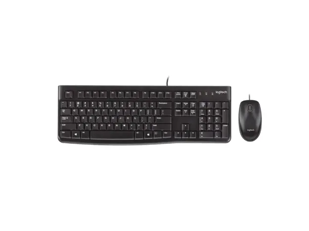 imagem de Kit Teclado e Mouse Logitech Preto Mk120 com Fio Óptico 1.000 Dpi - 920-004429
