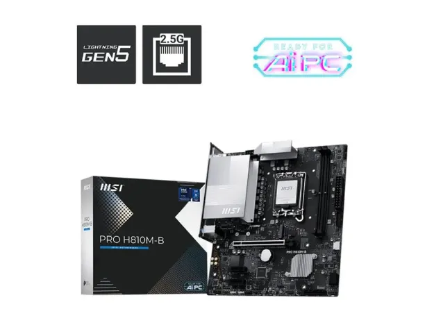 imagem de Placa Mae Msi Intel Lga (1851) Ddr5 Micro Atx - Pro H810m-B