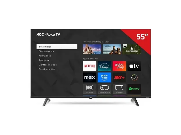 imagem de Smart Tv Aoc 55" Led 4k Hdmi Usb Wi-Fi Roku Tv - 55u7045/78g