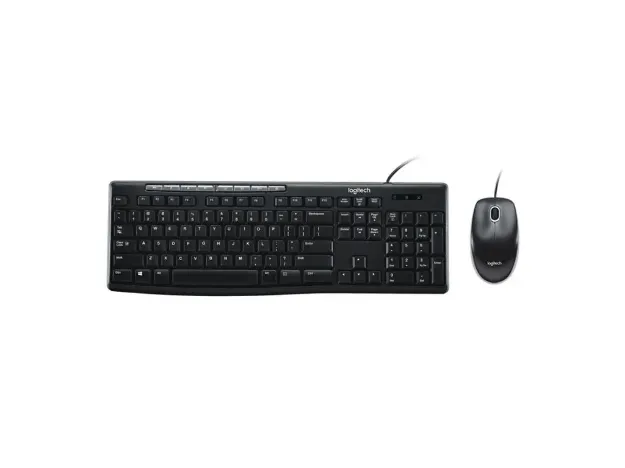 imagem de Kit Teclado e Mouse Logitech Preto Mk200 Optico 1.000 Dpi - com Fio - 920-002718
