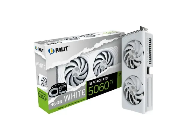 imagem de Placa de Video Palit Geforce Rtx 5060 Ti White Oc 16gb Gddr7 128 Bits - Ne7506tu19t1-Gb2061m