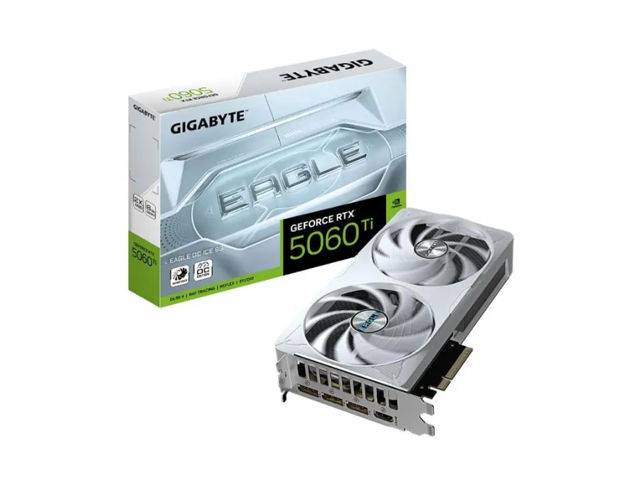 imagem de Placa de Video Gigabyte Geforce Rtx 5060 Ti Eagle Oc Ice 8gb Gddr7 128 Bits - Gv-N506teagleoc Ice-8gd