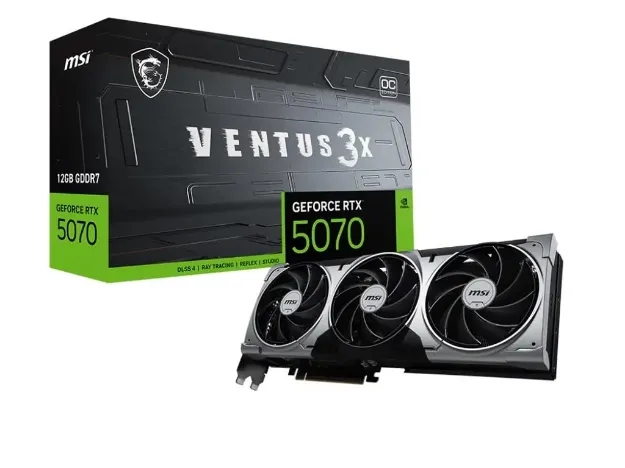 imagem de Placa de Video Msi Geforce Geforce Rtx 5070 12g Ventus 3x Oc Gddr7 192 Bits - 912-V532-205