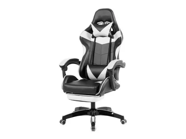 imagem de Cadeira Gamer Prizi Canvas - Branca e Preta