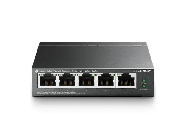 imagem de Switch Tp-Link 5 Portas Gigabit +4portas Poe+ - Tl-Sg1005p