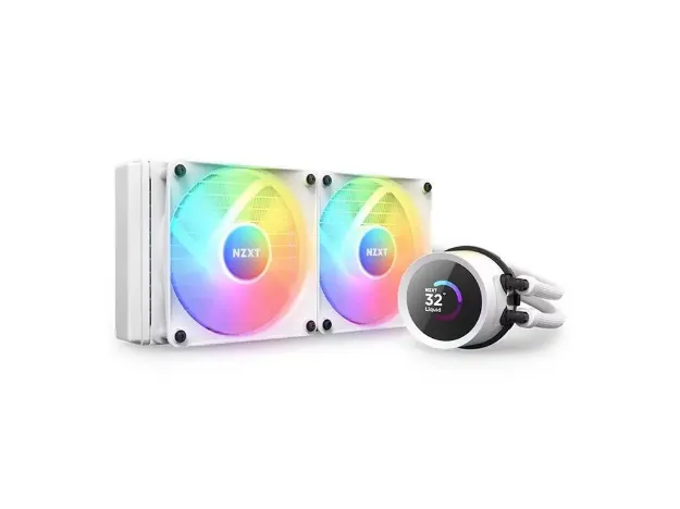 imagem de Water Cooler P/ Processador Nzxt Kraken 240 Rgb P/ Intel/Amd Branco - Rl-Kr240-W1