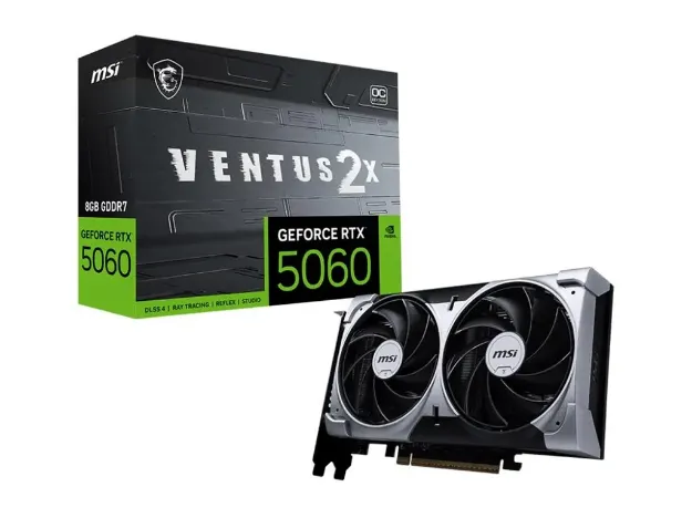 imagem de Placa de Video Msi Geforce Rtx 5060 8g Ventus 2x Oc 8gb Gddr7 128 Bits - 912-V537-033