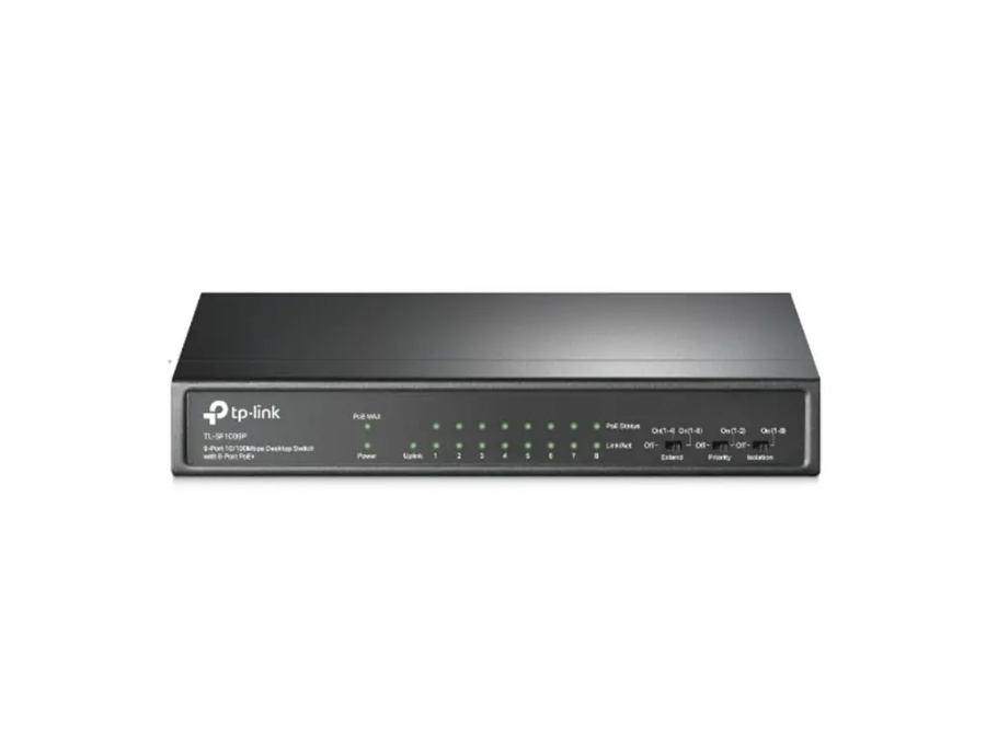 imagem de Switch de Mesa Tp-Link Tl-Sf1009p(Un) Fast Ethernet 9 Portas (8 Portas Poe+ ) 10/100mbps - Tpn0245