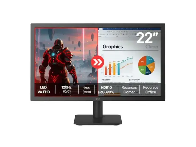 imagem de Monitor Lg Gamer 22" Fhd Va 120hz 1ms Hdmi Hdr10 - 22u403a-B.Awzm