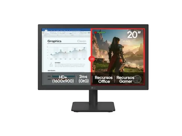 imagem de Monitor Lg 20" Fhd 120hz 2ms Hdmi Vga - 20u401a-B.Awzm